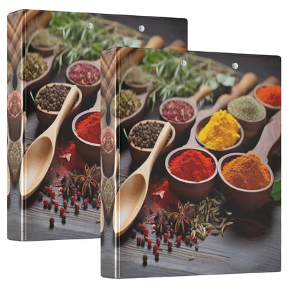 Joko Ivery Spoons Spices Herbs 3 Ring Binder 1.5 Inch Binders 3 Ring with Clipboard & 3 Pockets Three Ring Binder Organizer Letter Size for Recipes Paper Work Office Supplies Gifts 1 Pack
