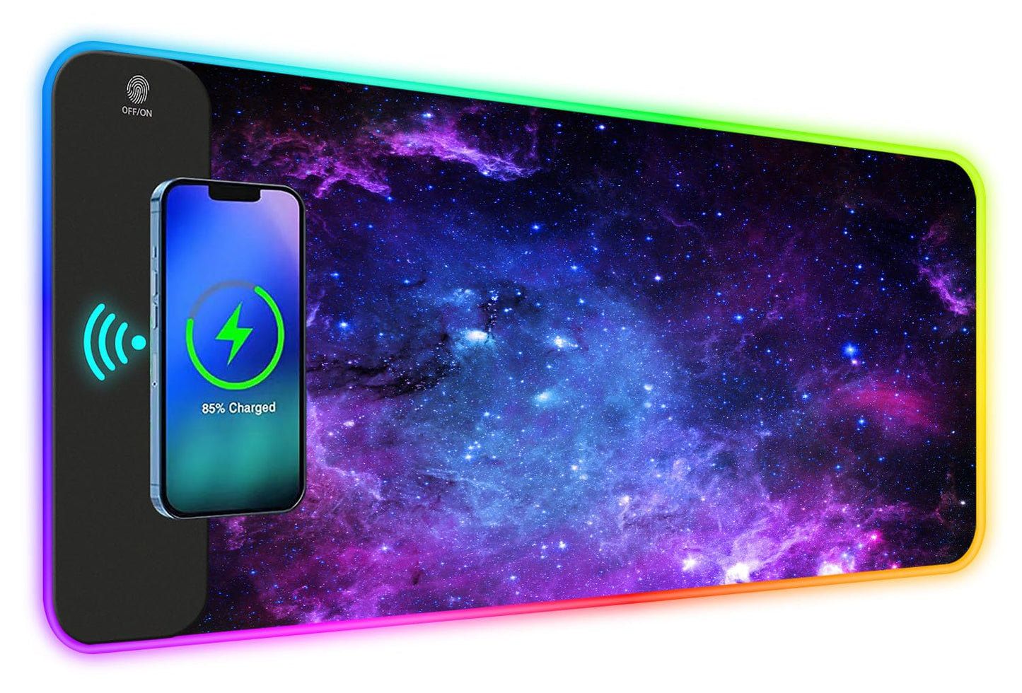 ToLuLu RGB Gaming Wireless Charging Mouse Pad, 5/7.5/10/15W 10 Light Modes LED Mouse Pad Computer Keyboard Mat Mousepad, 800x300x4MM Extended Large Desk Mat for Gaming, MacBook, Laptop, PC, Galaxy