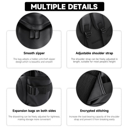 MATE ELAN Laptop Leather Travel Backpack For Men Water-Repellent Carry On Back Pack For Travel Business Work computer Backpacks Fit 15.6" Laptop