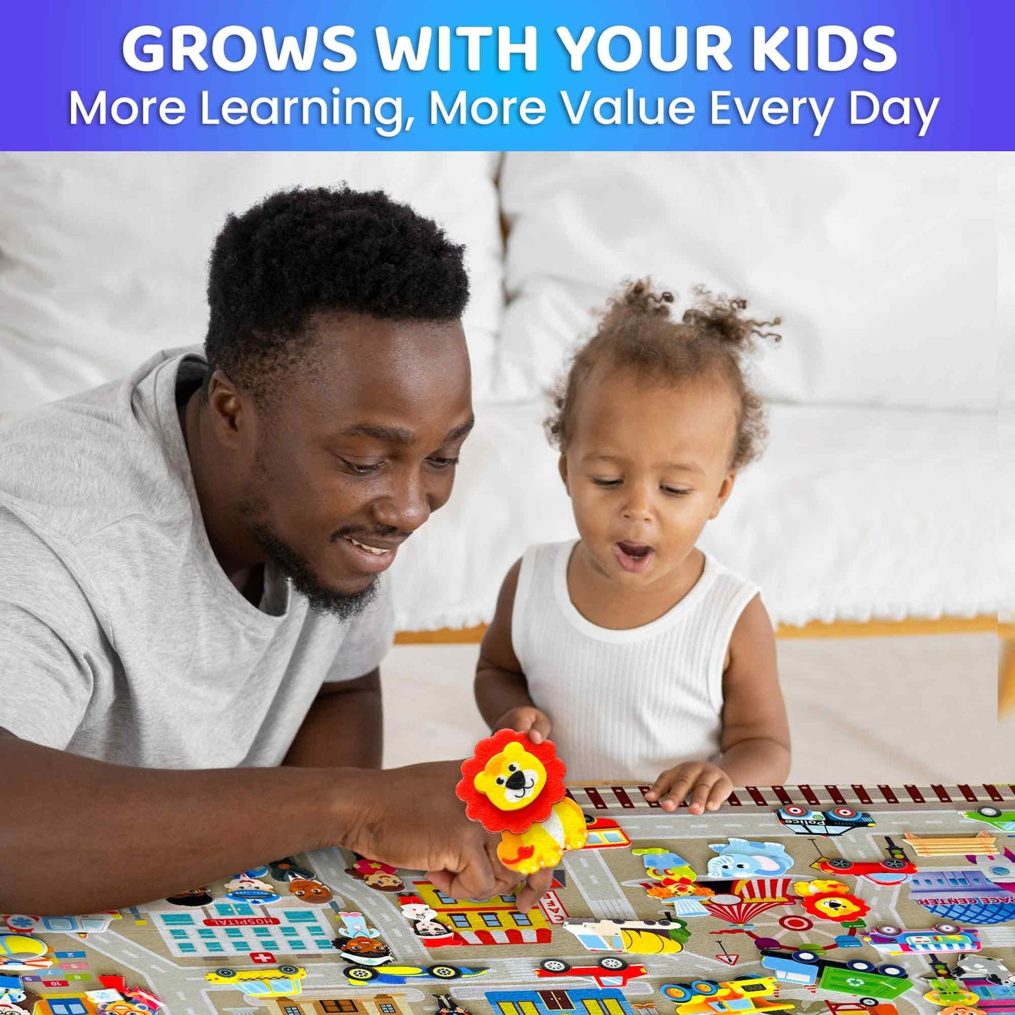 QUOKKA City Felt Board for Kids 3-5 Years Old - Social Emotional Preschool Learning Activities for Ages 3-5 - Educational Flannel Toy Speech Therapy Gift