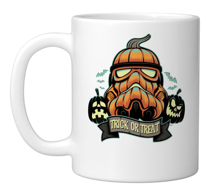 Star Wars Halloween Stormtrooper Jack o Lantern Pumpkin Ceramic Mug, White