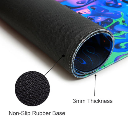 Simpkeely Horror Skull Mouse Pad, Large Waterproof Blacklight Colorful Skeleton Neon Gaming Non-Slip Rubber Base Mousemat, Glow in the Dark Abstract Desk Mat for Office Home - 31.5 x 11.8 inches