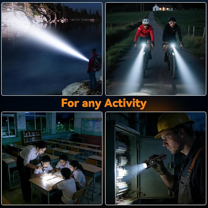 LED Flashlight 2 Pack, Small Flashlights Powerful High Lumens 5 Modes, Waterproof Zoomable Mini Tactical Flash Light for Home Emergencies Camping