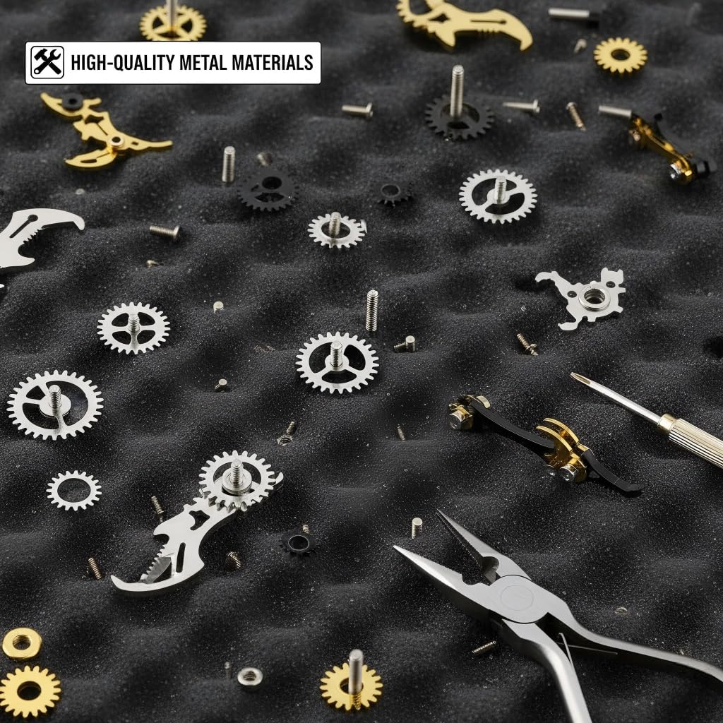 Scorpion 3D Metal Puzzles for Adults, 454PCS Stainless Steel DIY Mechanical Model Kit, No Glue Assembly with Movable Joints, Challenging Metal Building Kit Desk Decor Gift (Black-Glod)