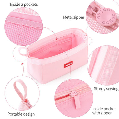 CICIMELON Pencil Case Large Capacity Pen Pouch Multifunctional Pencil Bag for School Students Teen Girls Office Women Adult (Light Pink)
