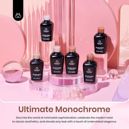 Beetles Jelly Gel Nail Polish Set, 6 Colors Milky White Nude Pink Brown Sheer Gel Polish Kit Nail Concealer Translucent Effect Soak Off Uv French Nail Art Gift for Women Ultimate Monochrome Collection