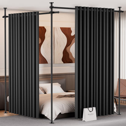 Room Divider Curtain Rod, No Driling Tension Curtain Rod for Room Partation