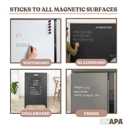 Ilyapa 167 Piece Alphabet Magnets Magnetic Letters and Numbers for Whiteboard & Chalkboard Signs, ABC Magnets, Soft & Durable EVA Foam Magnetic