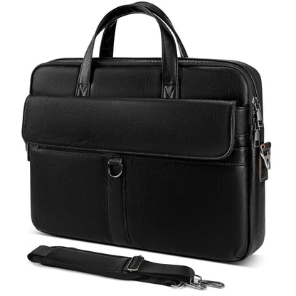 14 inch Laptop Leather Sleeve Bag for 2026-2021 14-inch MacBook Pro M5 A3427 A3434 M4 A3112 M3 A3401, 14" HP Dell Lenovo ASUS Acer Chromebook, Padded Travel Shoulder Accessory Case
