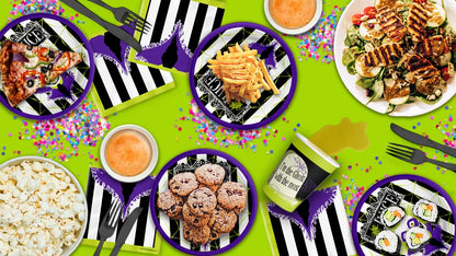 Beatlejuice Party Supplies - Ghost Birthday Supplies - Halloween - Tableware Set Includes Plates Napkins Cups - Kit for 16