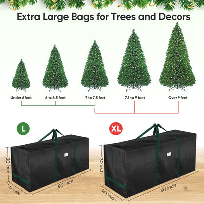 BALEINE 9 ft Christmas Tree Storage Bag, Heavy Duty Extra Large Artificial Christmas Tree Bag with Reinforced Handles and Dual Zippers Wide Opening (Black, 9 ft)