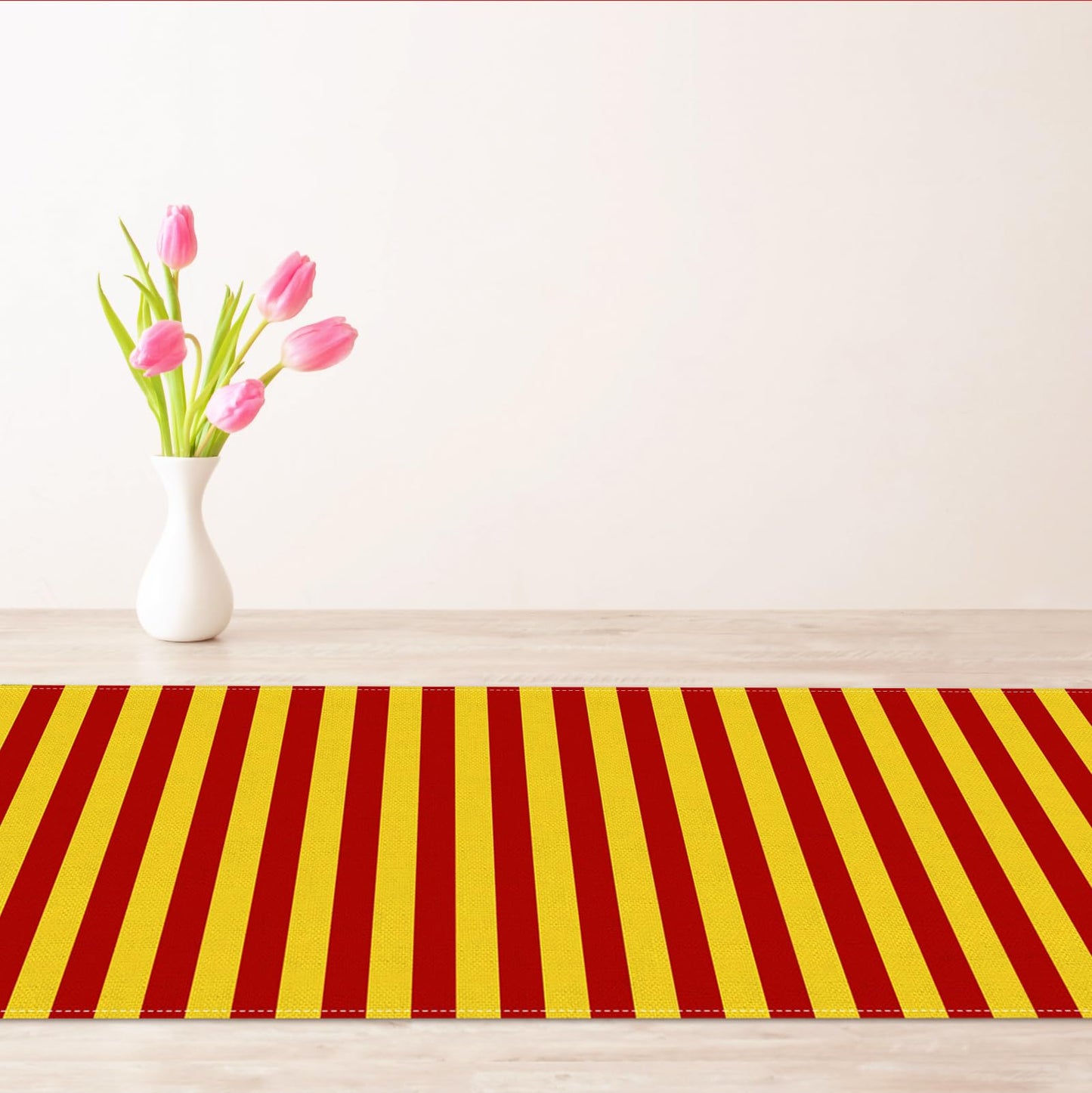 Vohado Wizard Table Runner Red Golden Stripes Magical Party Decoration Halloween Witch Birthday Dining Room Home Kitchen Island Decor (13" x 108")