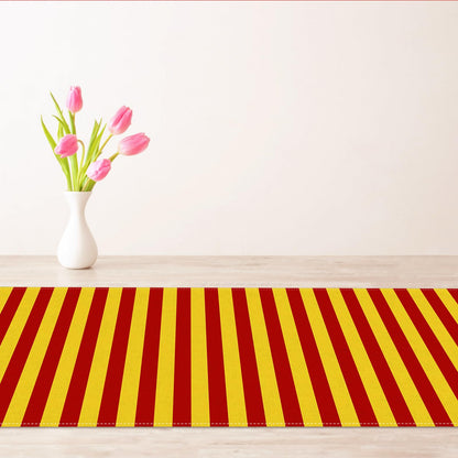 Vohado Wizard Table Runner Red Golden Stripes Magical Party Decoration Halloween Witch Birthday Dining Room Home Kitchen Island Decor (13" x 108")