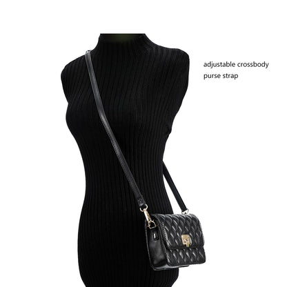 Xiazw Adjustable Soft PU Leather Shoulder Crossbody Purse Strap Bag Chain Replacement (Dark Blue - Gold)