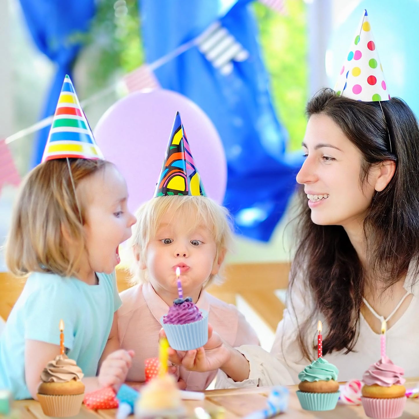 GreenPine Cupcake Liners Rainbow Pastel Standard Baking Cups for Birthday
