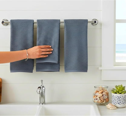 Serafina Home Slate Blue Gray Grey Kitchen Hand Dish Towels: Oversized 28" x 18"