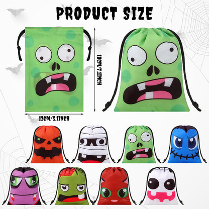 Paterr 24 Pcs Party Favor Drawstring Bags Bulk Halloween Spooky Themed Gift Pouches with Drawstring Tick or Treat Candy Goodies Treat Bags for Kids Adults Birthday Party Favor Supplies (Funny)