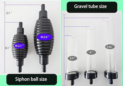 5ft Aquarium Siphon Vacuum Cleaner-Hand Siphon Pump Water Changer for Fish Tank Cleaning Gravel & Sand