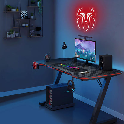 Spider Anime Room Decor Neon Sign - 9 Brightness Adjustments USB Powered Cute Spider Lamp for Boys Bedroom Wall Night Light, Happy Birthday Gift for Kids, Halloween Decoration (Red)