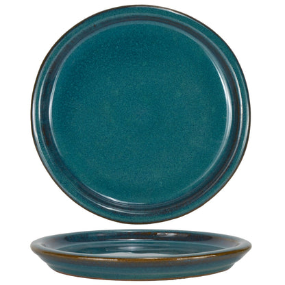 W&W Ceramic Plant Saucer - Plant Trays for Indoor Pots (Teal, 13 inches, 2 Packs)