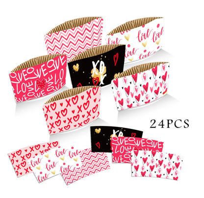 L7HWDP 24PCS Cups Sleeves Disposable Hot Chocolate Sleeves Tea Cups for Hot Drinks Party Cups