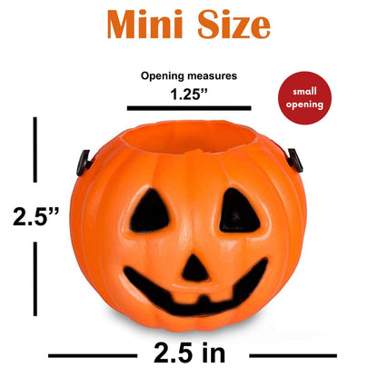 4E's Novelty 24 Pack Mini Pumpkin Trick or Treat Buckets Bulk Halloween Candy Holders Container for Kids, Halloween Goodie Bags Fillers Party Favor Toys