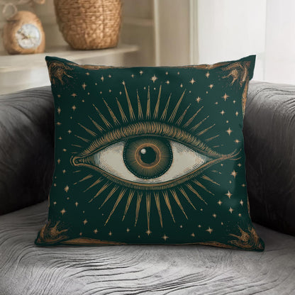 RBAFAO Gothic Floral Throw Pillow Cover, Darkly Elegant Floral Decorative Pillow Spooky Tiki Skull Flower Motif, Witchy Art Deco Pillowcase Cushion Cover for Bed Sofa Living Room (Green, 18x18inches)