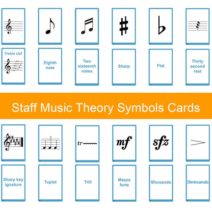 Piano Staff Notes Flashcards, Piano Staff Theory and 104 Sheets Flash Cards, Fun Educational Flashcards for Piano, Music Learners