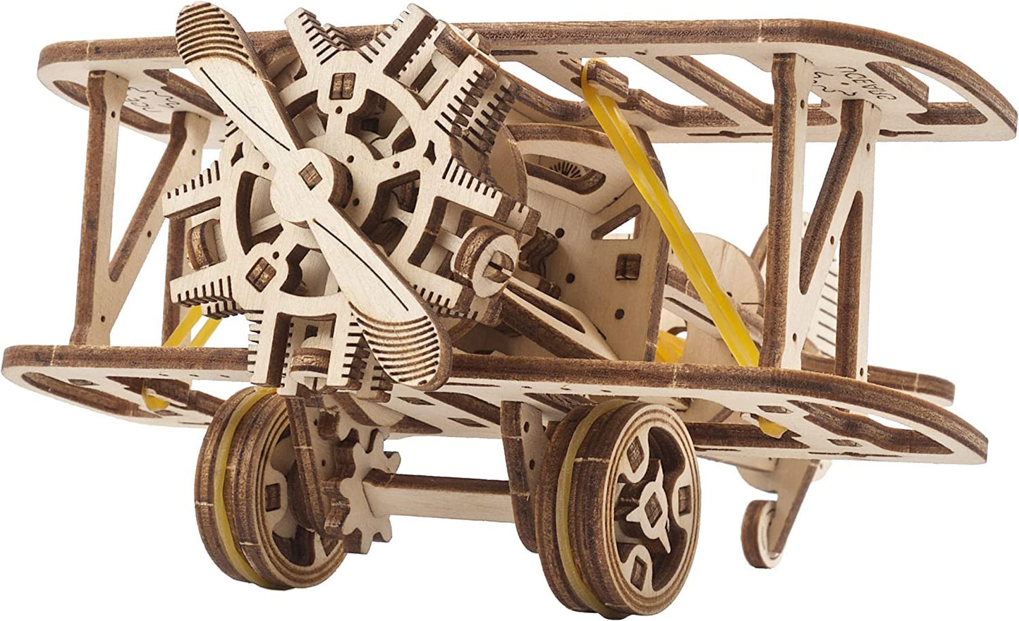 UGEARS Mini Biplane 3D Wooden Puzzles for Adults - Wooden Model Kits for Adults, DIY Craft Kit, Mechanical 3D Puzzle, for Aviation Enthusiasts and Puzzle Lovers