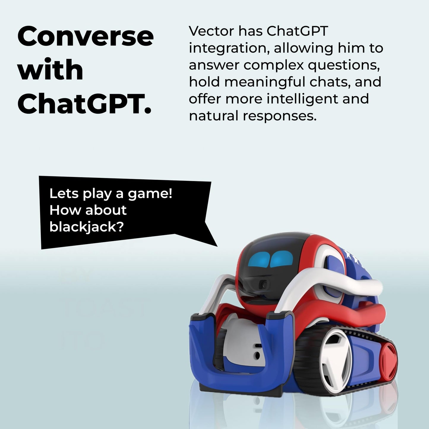 Anki Vector 2.0 AI ChatGPT Connected Robot Companion – Smart Autonomous Home Robot with Face Recognition and Voice Conversations - ChatGPT Subscription Required (Red, White & Blue)