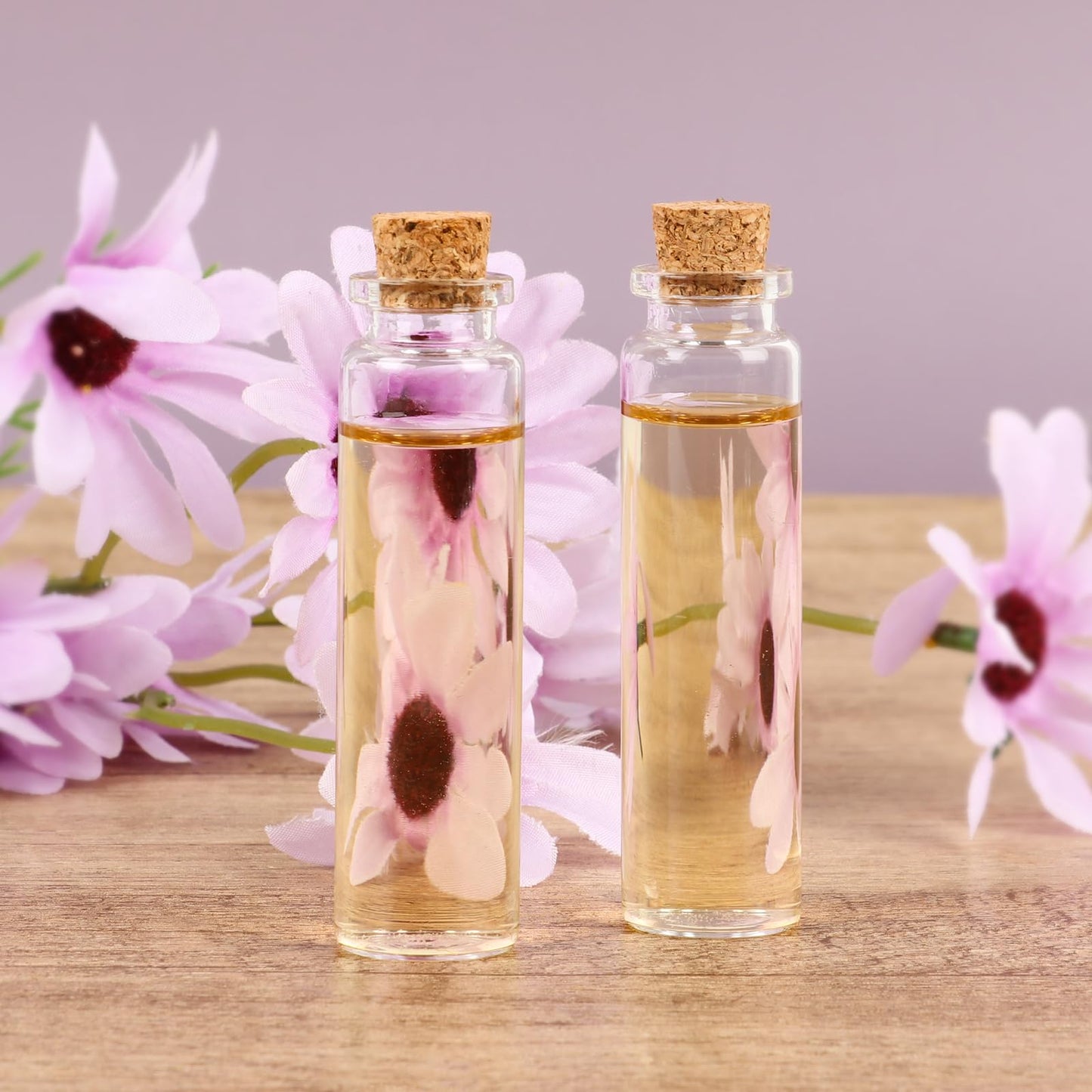 20 ml Small Glass Bottles with Cork, 24 Pack Mini Bottles with Twine & EXTRA Cork Stoppers, Small Vials with Lids, Tiny Spell Jar, Mini Potion Bottle, Message in a Bottle for Theme Party, Sand