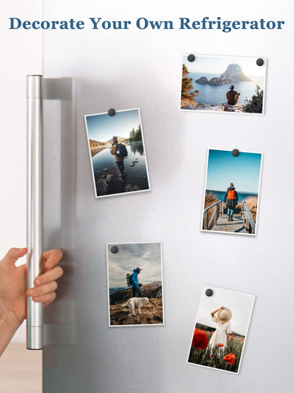 SMARTAKE 45 Pcs Refrigerator Magnets, Small Round Fridge Magnets, Multi-Use Premium Neodymium Office Magnets for Fridge, Whiteboard, Billboard in Home, Kitchen, Office and School (Black)