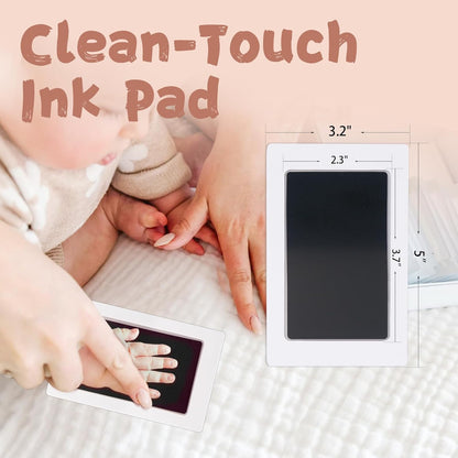 Inkless Baby Hand and Footprint Kit,Clean-Touch Ink Pad Kit,Safe No Mess Printing Infant Hand Foot Stamp,4 Pack Newborn Inkless Print Pads Best Keepsake or Gifts for Family