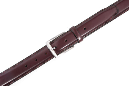 Fabio Valenti Men's Handmade Genuine Leather Belt 100% Cowhide Classic Fashion Design, red, (wine red)