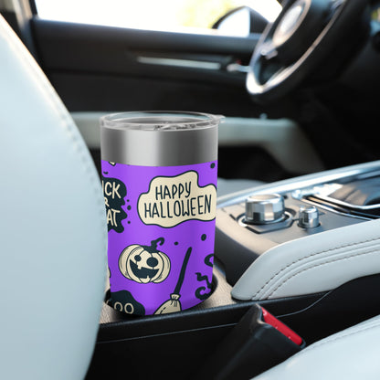 Purple Happy Halloween 20oz Travel Cup Cute Bottle Spooky Stainless Steel Insulated Tumbler