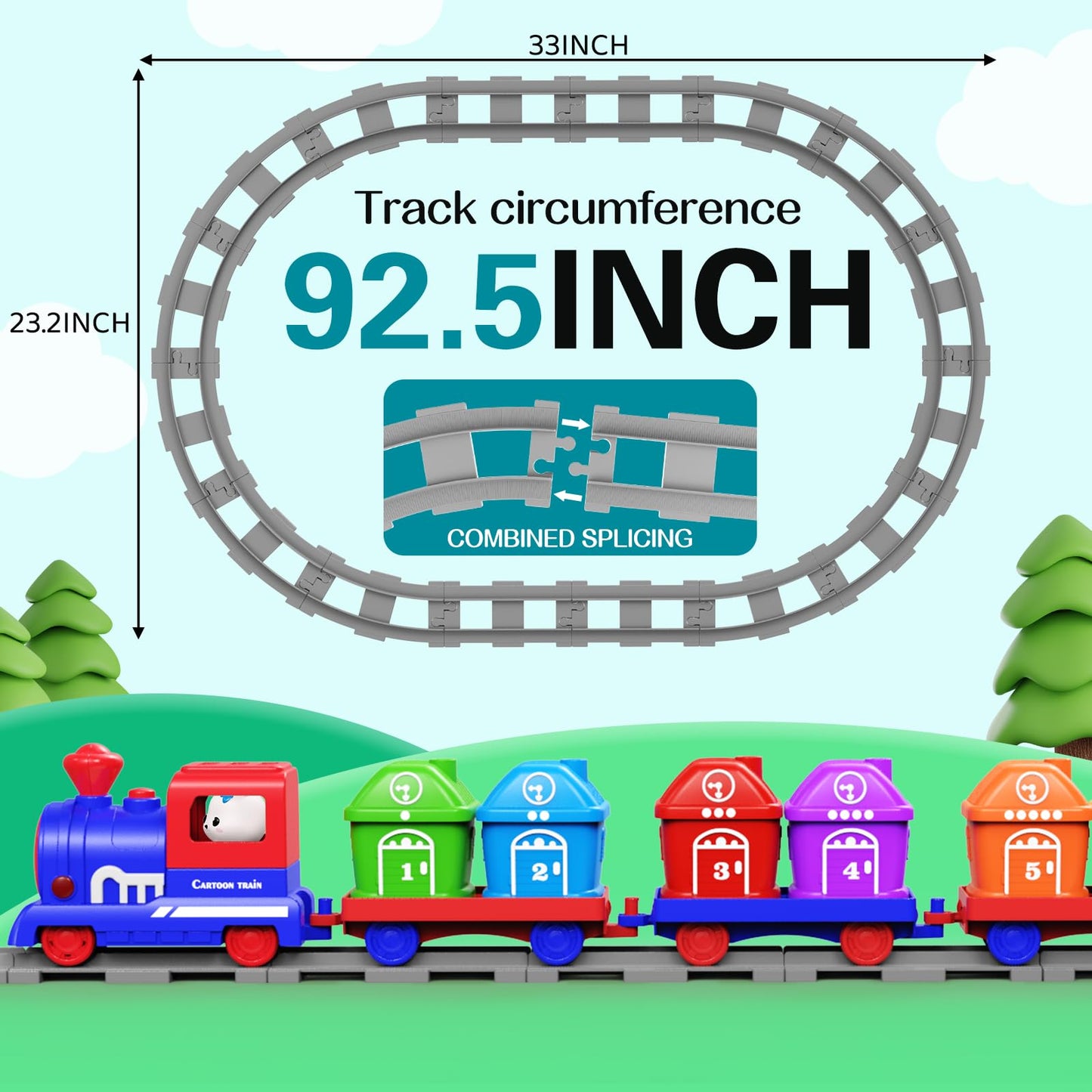 Train Set for Toddlers 2-4,Toddler Toys for 1 2 3 Year Old,Electric Train Set Montessori Learning Matching & Sorting Toys, Learning Toy Birthday Gift for Boy Girl