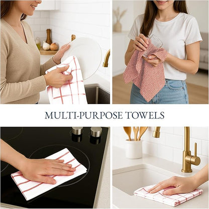 LANE LINEN 100% Cotton Kitchen Towels Set, Quick-Drying Dish Towels, Tea Towels