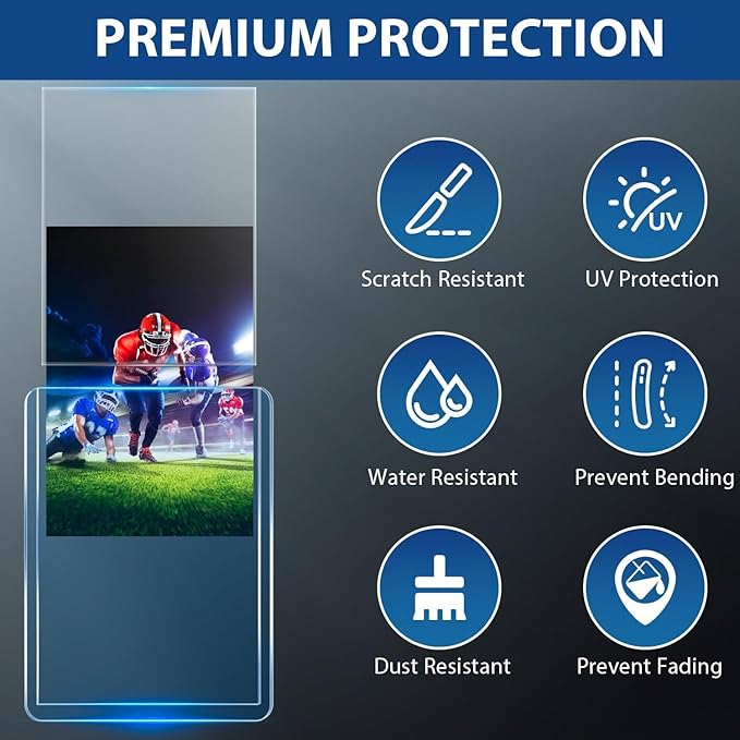 2000 Hard Plastic Card Sleeves, Premium Baseball Card Protectors, 3"x 4" Trading Cards Sleeves, Sports Game Cards Holder Top Cases (1000 Hard Sleeve + 1000 Soft Sleeve)