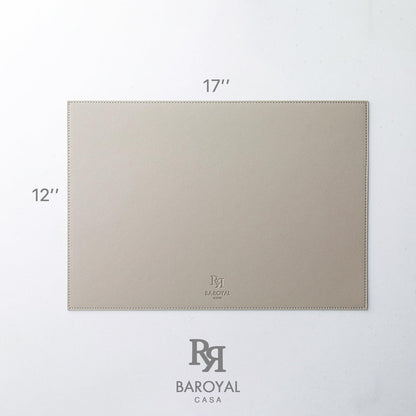 Baroyal Faux Leather Placemats Set of 6 Vinyl Washable Wipeable Table Mats for Kitchen Dining Table Heat Resistant Waterproof Indoor/Outdoor Placemats Non-Slip Easy Clean Place Mats-Almond Birch