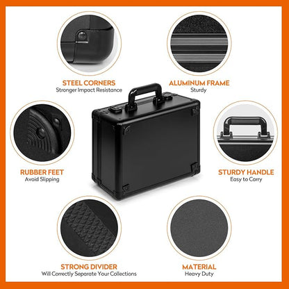 Graded Card Storage Box, Top Loader Trading Card Case for PSA Graded Cards, Sports Slab Hard Card Case Holder for Sports Card/Game Cards/Top Loaders/One Touch - 3 Row
