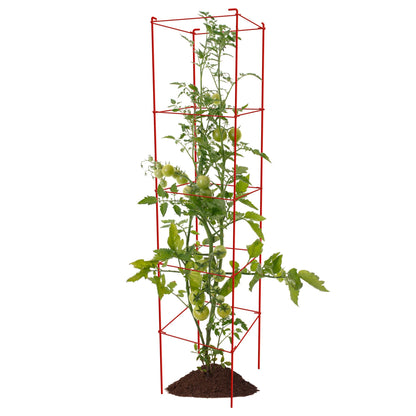 Thealyn Tomato Cages 6 Packs 57 Inches (H) Plant Stand with 164 Feet Twist Ties, Heavy Duty Garden Plants Support for Tomatoes, Cucumber, and Other Climbing Plants (Red)