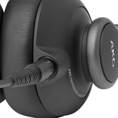 AKG Pro Audio K371 Wired Over-Ear, Closed-Back, Foldable Professional Recording Studio Headphones, Studio Monitor Mixing, Podcast, DJ Stereo Headsets, Black