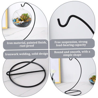 Pineeseatile 2PCS Ornament Hangers Display Stand 9.1" Height Iron Glass Ornament Display Stand for Air Plant Holder Terrariums Crystal Ball Wedding Home Office