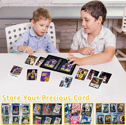 Ringless Card Binder for Trading Cards - 40 Pocket Side-Loading Card Album with 20 Sleeves, Lightweight Zipper Storage Folders for TCG, MTG, Sports Cards (Baseball, Football) (Red)