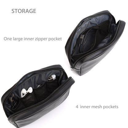 ProCase Accessories Bag Organizer Power Bank Case, Electronics Accessory Travel Gear Organize Case, Cable Management Hard Drive Bag -Black