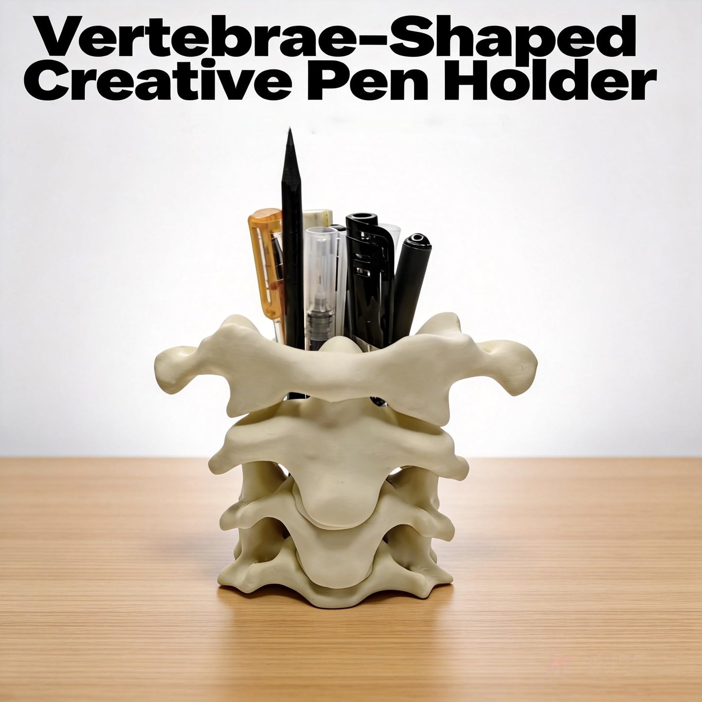 gekoaoo Spine Pen Holder for Desk, Unique Pencil Holder Desk Organizers, Office Supplies Decorations Gift for Doctors, Nurses, Chiropractors