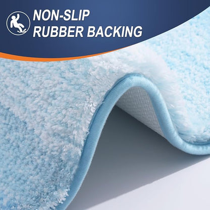 OLANLY Large Bathroom Rugs Mat 50x30, Extra Soft Absorbent Microfiber Bath Rugs, Rubber Backing, Quick Dry, Machine Washable Bath Mats for Bathroom, Tub and Shower, Home Decor Accessories, Sky Blue