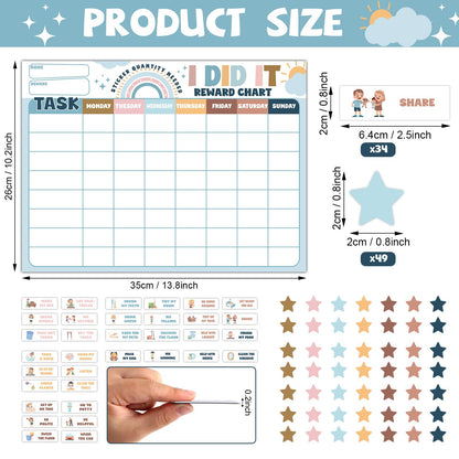 Magnetic Reward Chart for Kids at Home Boho Rainbow I Did It Motivate Behavior Reward Chart System Magnetic Behavior Tracker Boho Incentive Chore Pad to Develop Responsibility and Good Habits