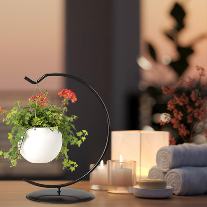 AceOrbit 24 Pcs Ornament Display Stand 6 Inch Iron Hanging Stand Christmas Ornament Hanger Holder Decoration Display Holder Hook for Glass Globe Air Plant Terrarium Table Decor (Black)