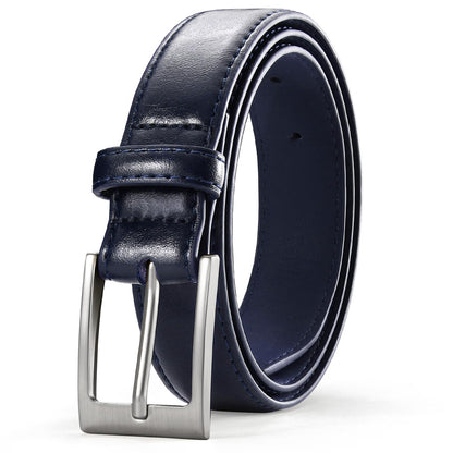 VONMELLI Boys Belt Leather Kids Blue Belt for Dress Jeans Formal and Casual Pants School Uniform Belts, XXL